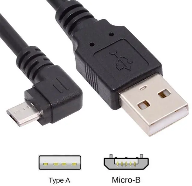 Alt view image 7 of 7 - BUCIER Left Angled 90 Degree Micro USB 2.0 Type 5Pin to USB 2.0 Type-A Data Charge Cable 480Mbps Data for Phone Tablet Computer Camera (10cm)