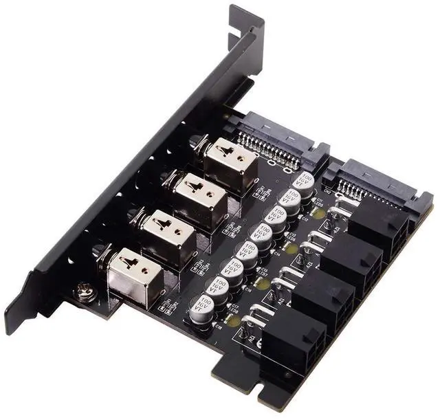 Alt view image 3 of 7 - BUCIER 4 SATA Hard Disk Control System Intelligent Control Management System HDD SSD Power Switch with PCI Bracket