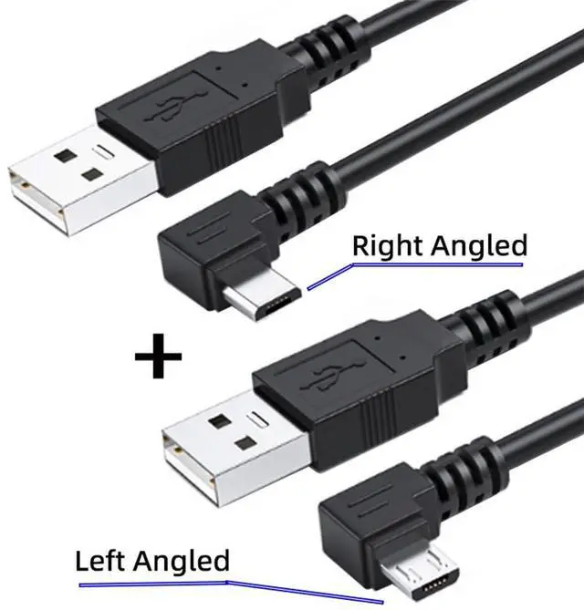 Alt view image 2 of 7 - BUCIER Left & Right Angled 90 Degree Micro USB 2.0 Type 5Pin to USB 2.0 Type-A Data Charge Cable 480Mbps Data for Phone Tablet Computer Camera 2 Pack (150cm)