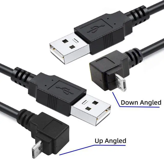 Alt view image 2 of 7 - BUCIER UP & Down Angled 90 Degree Micro USB 2.0 Type 5Pin to USB 2.0 Type-A Data Charge Cable 480Mbps Data for Phone Tablet Computer Camera 2 Pack (25cm)