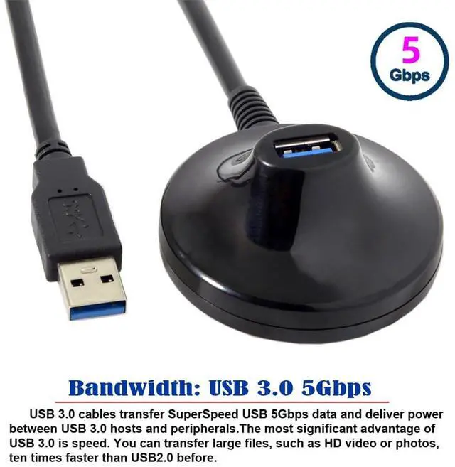 Alt view image 2 of 7 - BUCIER 5Gbps USB 3.0 Type-A Male to Female Extension Dock Station Docking Cable 2.6ft for Phone Laptop