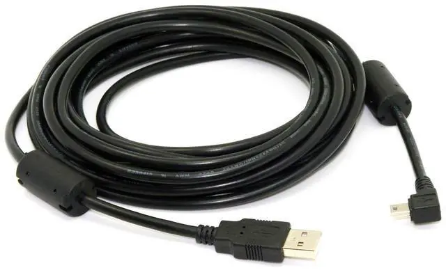 Main image of BUCIER Mini USB B Type 5pin Male Right Angled 90 Degree to USB 2.0 Male Data Cable with EMI Ferrite Core 5M