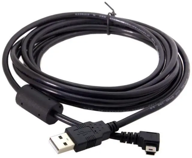Alt view image 2 of 7 - BUCIER Mini USB B Type 5pin Male Right Angled 90 Degree to USB 2.0 Male Data Cable with Ferrite 3.0m (300cm)