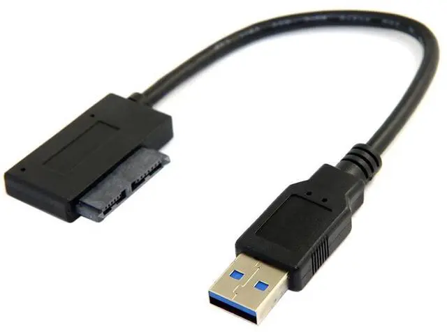 Alt view image 6 of 7 - BUCIER USB 3.0 to SATA 7+6 13pin Slimline Sata Adapter Cable 5Gbps Compatible for Laptop CD DVD ROM Optical Drive