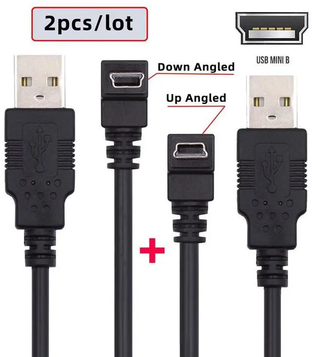Alt view image 3 of 7 - BUCIER Mini USB B Type Down & Up Angled 90 Degree to USB 2.0 Male Data Power Cable 2pcs/lot 50cm