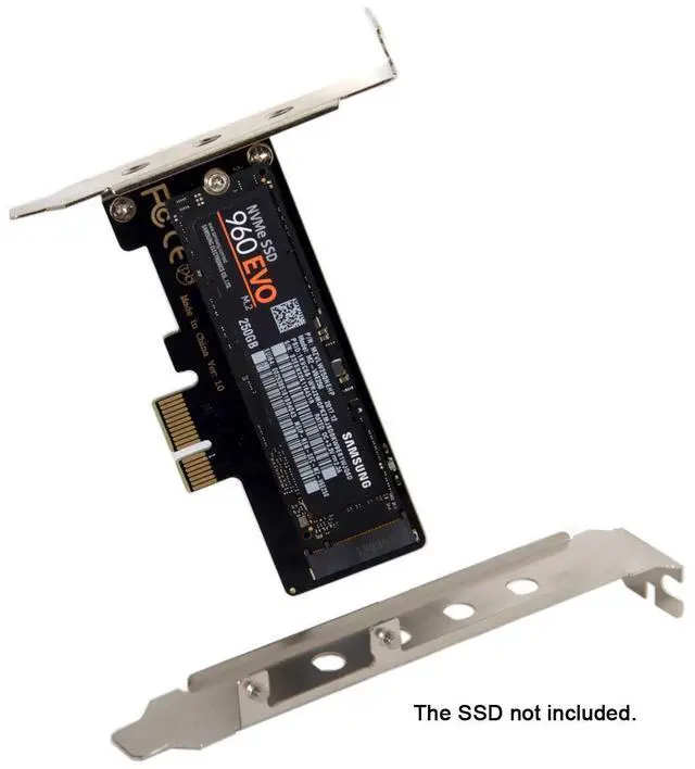 Alt view image 2 of 7 - BUCIER NVME to PCI-E 4.0 Low Profile PCI-E 3.0 x1 Lane to M.2 NGFF M-Key SSD Nvme AHCI PCI Express Adapter Card