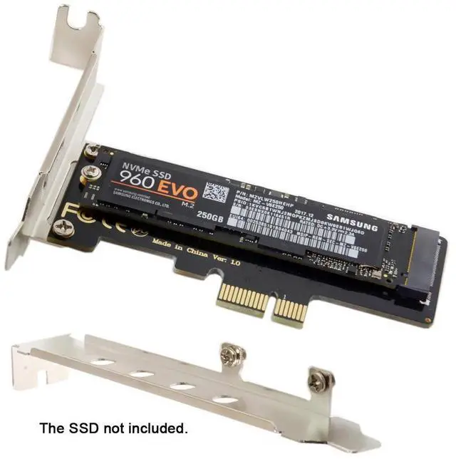 Alt view image 4 of 7 - BUCIER NVME to PCI-E 4.0 Low Profile PCI-E 3.0 x1 Lane to M.2 NGFF M-Key SSD Nvme AHCI PCI Express Adapter Card