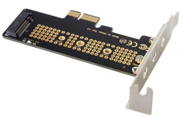 Alt view image 7 of 7 - BUCIER NVME to PCI-E 4.0 Low Profile PCI-E 3.0 x1 Lane to M.2 NGFF M-Key SSD Nvme AHCI PCI Express Adapter Card