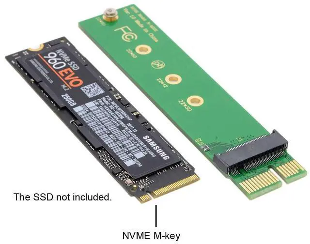 Alt view image 6 of 7 - BUCIER NGFF M-Key NVME AHCI SSD to PCI-E 3.0 1x PCIE4.0 x1 Vertical Adapter Compatible for XP941 SM951 PM951 960 EVO SSD