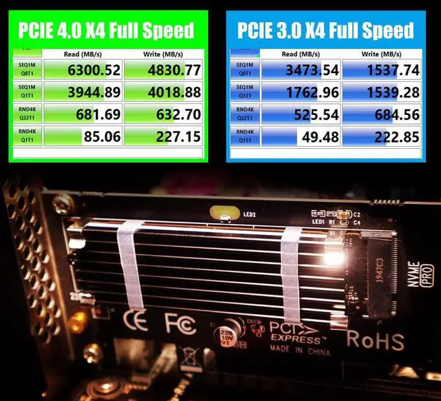 Alt view image 6 of 7 - BUCIER PA09-HS M.2 NVMe to PCIe 4.0 X4 Adapter with M.2 Heatsink for M.2 NVMe SSD