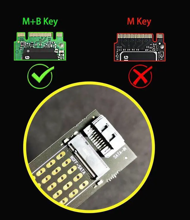 Alt view image 4 of 7 - BUCIER PA09-SA M.2 NGFF SATA SSD Adapter - SATA I/II/III, Cable and Screws Included