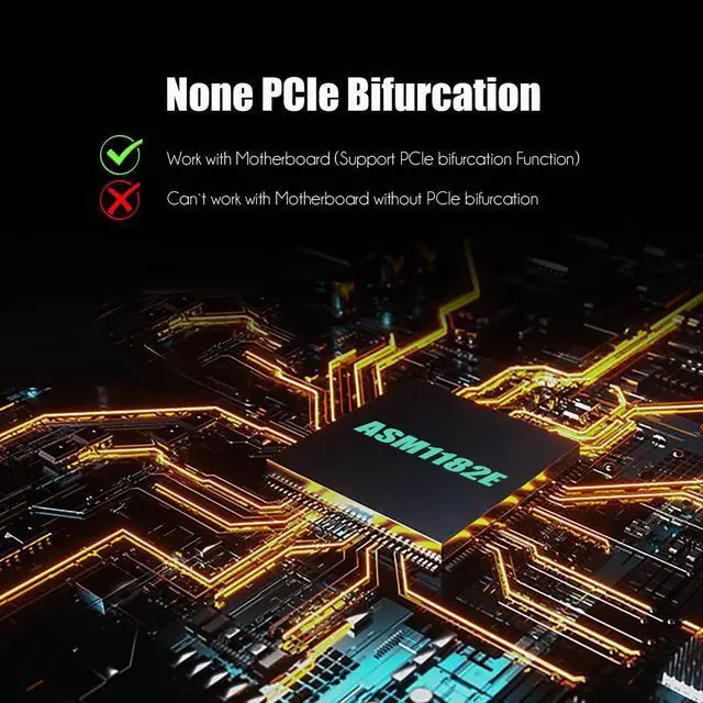 Alt view image 3 of 7 - BUCIER PU21 Dual U.2 SSD to PCIe 4.0 X8 Adapter, Support 2 x U.2 SSD or Soft Raid, Without PCIe Splitter Function (PCIe Bifurcation Motherboard is Required)