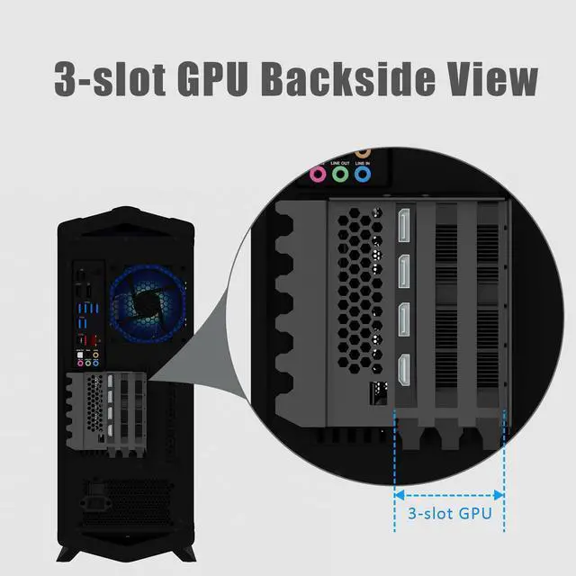 Alt view image 7 of 7 - BUCIER 3-Slot GPU Support Bracket with 150mm PCIe 5.0 Riser Cable for GPU Vertical Mount, Compatible with RTX5090 RTX4090 RX9070 RX7900, PC Cases with Open PCI 7/8-slot Design