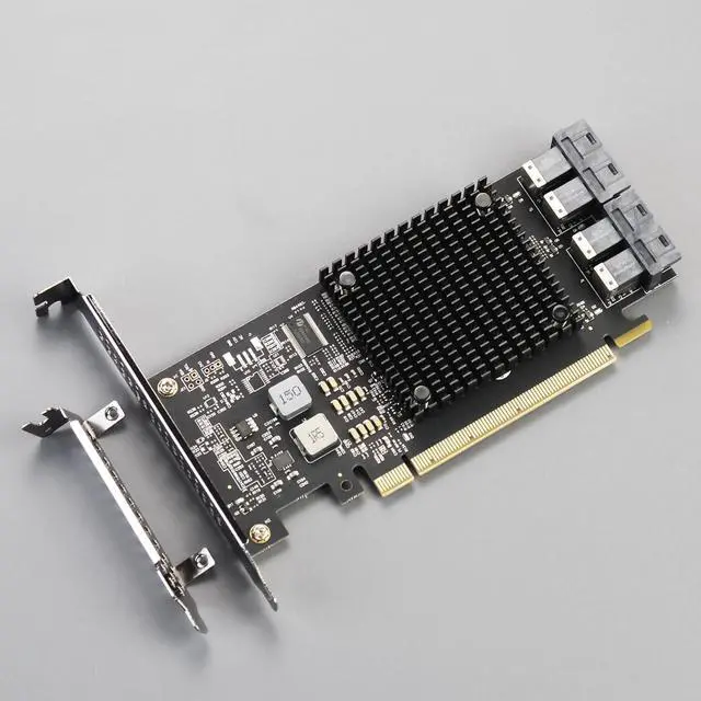 Alt view image 3 of 7 - BUCIER ST583 4-Port SFF-8643 to PCIE 3.0 X16 Adapter Card with PEX8747 Controller for High-Density U.2/U.3/M.2 NVMe RAID Storage Solution