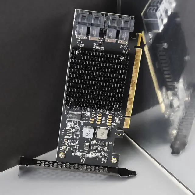 Alt view image 2 of 7 - BUCIER ST583 4-Port SFF-8643 to PCIE 3.0 X16 Adapter Card with PEX8747 Controller for High-Density U.2/U.3/M.2 NVMe RAID Storage Solution