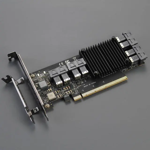 Alt view image 3 of 7 - BUCIER ST538 8-Port SFF-8643 to PCIE 3.0 X16 Adapter Card with PEX8749 Controller for High-Density U.2/U.3/M.2 NVMe RAID Storage Solution