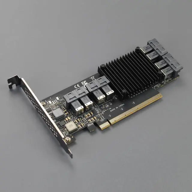 Alt view image 7 of 7 - BUCIER ST538 8-Port SFF-8643 to PCIE 3.0 X16 Adapter Card with PEX8749 Controller for High-Density U.2/U.3/M.2 NVMe RAID Storage Solution