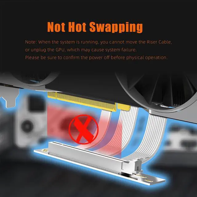 Alt view image 7 of 7 - BUCIER 200mm PCIe 5.0 Riser Cable for RTX5090 RTX4090 RX9070 RX7900, Compatible with PCIe 5.0/4.0 GPUs, 90 Degree Right Angle for Vertical GPU Mount