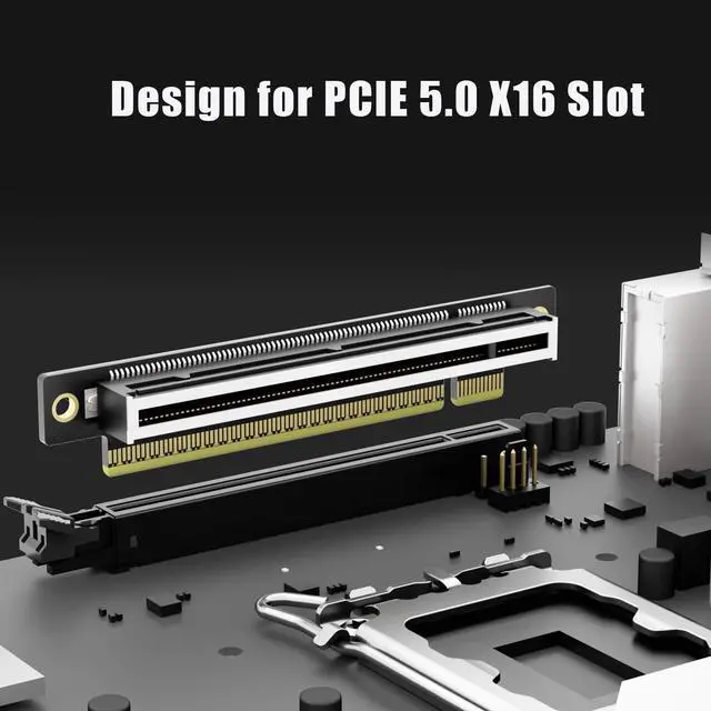 Alt view image 3 of 7 - BUCIER PA17 PCIe 5.0 X16 Riser Adapter Card, Right Angle and Low-Profile for 1U/2U Server Installation