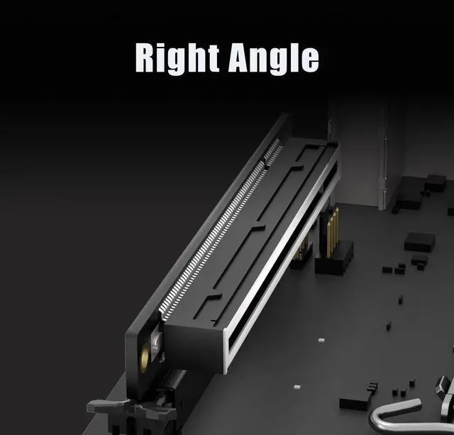 Alt view image 6 of 7 - BUCIER PA17 PCIe 5.0 X16 Riser Adapter Card, Right Angle and Low-Profile for 1U/2U Server Installation