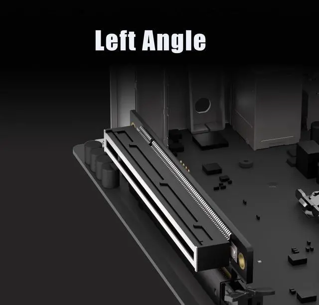 Alt view image 6 of 7 - BUCIER PA17 PCIe 5.0 X16 Riser Adapter Card, Left Angle and Low-Profile for 1U/2U Server Installation