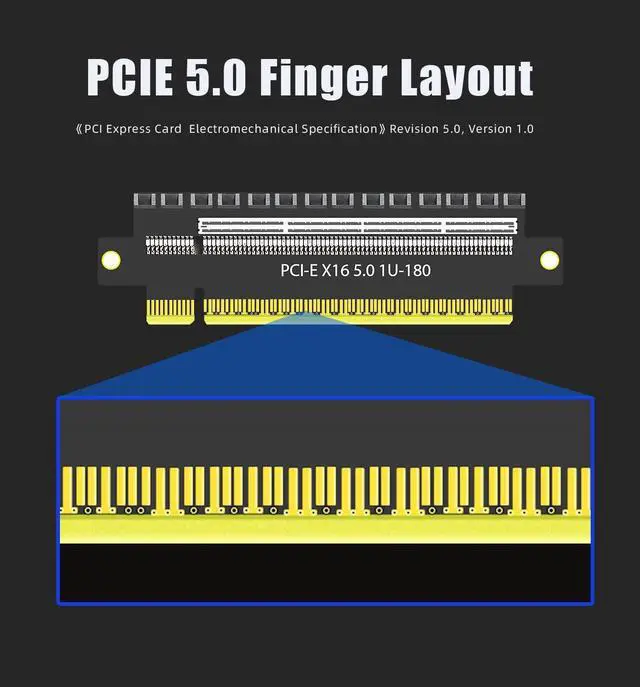 Alt view image 4 of 7 - BUCIER PA17 PCIe 5.0 X16 Riser Adapter Card, Straight and Low-Profile for 1U/2U Server Installation