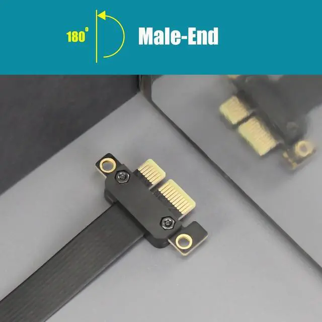 Alt view image 3 of 7 - BUCIER 300mm PCIe 3.0 X1 Riser Cable for M.2, WiFi, Firewire, USB, Sound Cards, etc