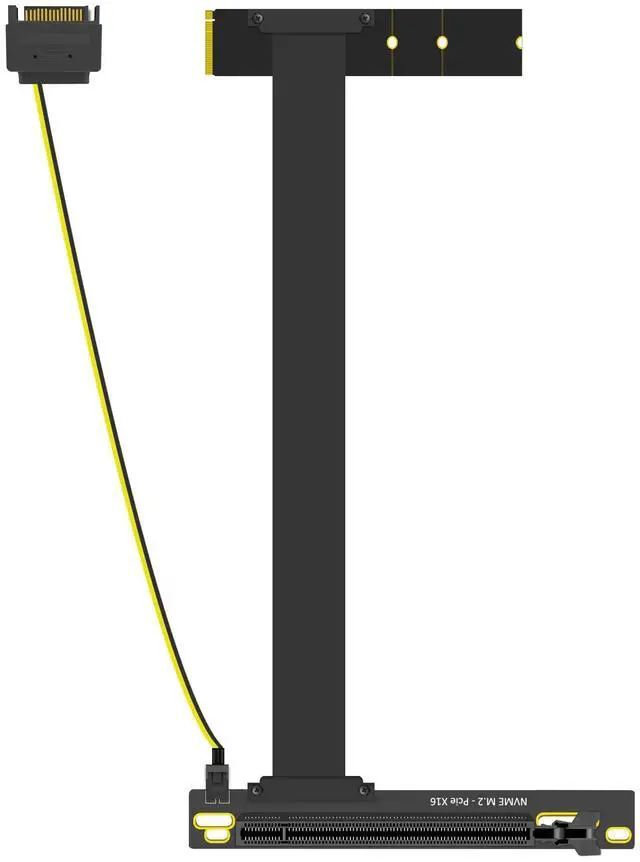 Main image of BUCIER 300mm M.2 Key M to PCIe 4.0 X16 Riser Cable with SATA Power Cable, Not Support M.2 SATA Slot