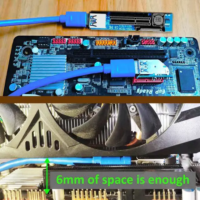 Alt view image 7 of 7 - BUCIER UEX103 600mm PCIe 3.0 X1 to X4 Riser Cable (PCIe 3.0 X1 Bandwidth) for PCIe WiFi Card, M.2 PCIe Card, Firewire Card, USB PCIe Card, Sound Card, etc
