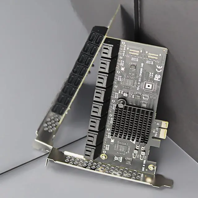 Alt view image 3 of 7 - BUCIER SA3116-C 16-Port PCIe X1 SATA Expansion Card with SATA and Power Cables, Compatible with Windows,Linux,Mac OS,NAS