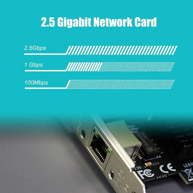 Alt view image 2 of 7 - BUCIER LE8105 2.5Gb PCIe Network Card for Desktop PC, 2500/1000/100Mbps Gigabit Ethernet RJ45 LAN Port, PCIE X1 Interface, Regular & Low Profile Bracket