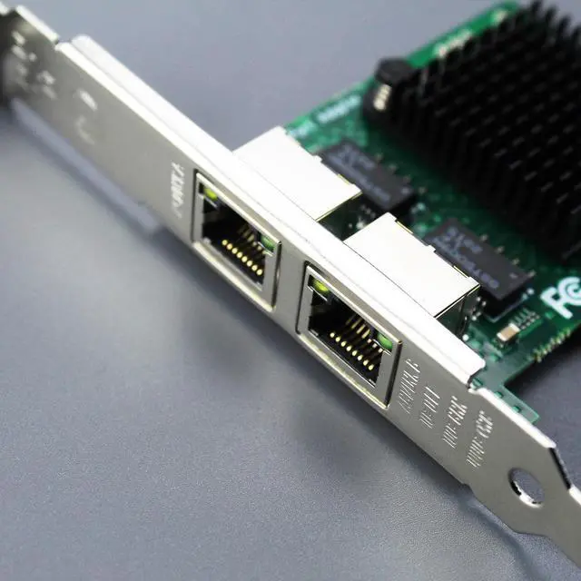 Alt view image 3 of 7 - BUCIER LE8202 2-Port PCIe Network Card for Desktop PC, 1000/100/10Mbps Gigabit Ethernet RJ45 LAN Port, PCIE X1 Interface, Regular & Low Profile Bracket