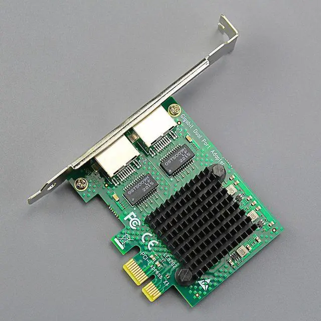 Alt view image 6 of 7 - BUCIER LE8202 2-Port PCIe Network Card for Desktop PC, 1000/100/10Mbps Gigabit Ethernet RJ45 LAN Port, PCIE X1 Interface, Regular & Low Profile Bracket
