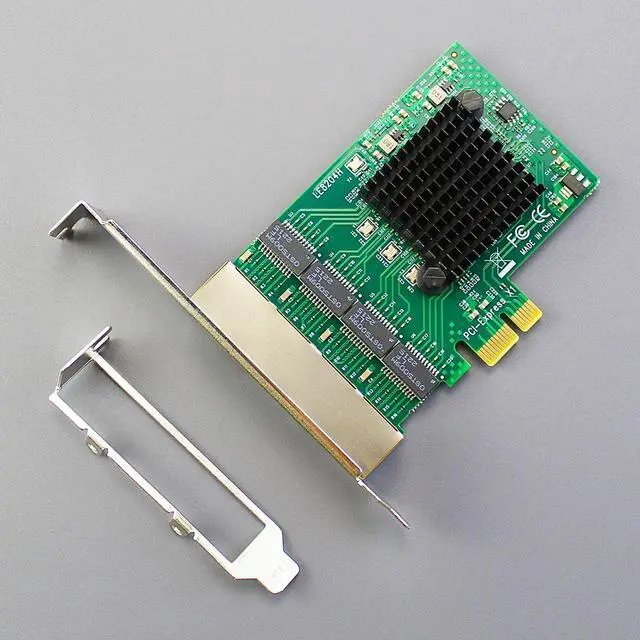 Alt view image 6 of 7 - BUCIER LE8204 4-Port PCIe Network Card for Desktop PC, 1000/100/10Mbps Gigabit Ethernet RJ45 LAN Port, PCIE X1 Interface, Regular & Low Profile Bracket