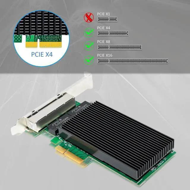 Alt view image 5 of 7 - BUCIER ST7419 4-Port 2.5G RJ45 Ethernet Network Card with Intel 1226 Controller, PCIE 3.0 X4 Interface, Support Windows 11/10/Windows Server/Linux/ESX/VMware ESXi(Not Support Mac OS)