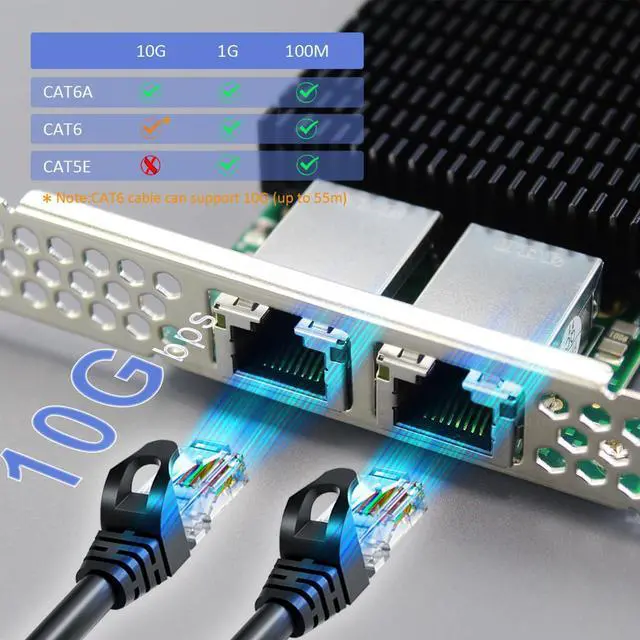 Alt view image 3 of 7 - BUCIER ST7318 2-Port 10G RJ45 Ethernet Network Card with Intel X540 Controller, PCIE 2.0 X8 Interface, Support Windows 11/10/Windows Server/Linux/ESX/VMware ESXi(Not Support Mac OS)