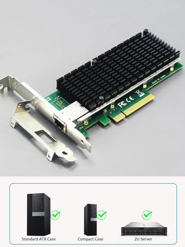 Alt view image 5 of 7 - BUCIER ST7215 1-Port 10Gb RJ45 Ethernet Network Card with Intel X540 Controller, PCIE 2.0 X8 Interface, Support Windows 11/10/Windows Server/Linux/ESX/VMware ESXi(Not Support Mac OS)