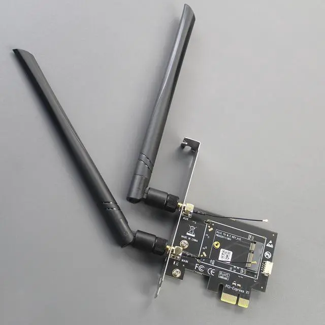 Alt view image 2 of 7 - BUCIER WA01 M.2 E Key to PCIe X1 WiFi Bluetooth Adapter for M.2 WiFi 4/5/6/6e/7/Coral TPU Module, with 6-dBi SMA Antenna Kits