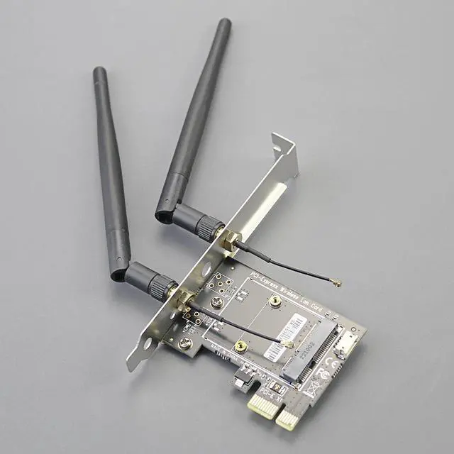 Alt view image 2 of 7 - BUCIER WA02 Mini PCIe to PCIe X1 WiFi Bluetooth Adapter for Mini PCIe WiFi 4/5/6/6e Module/Coral TPU Module, with 3.5-dBi SMA Antenna Kits