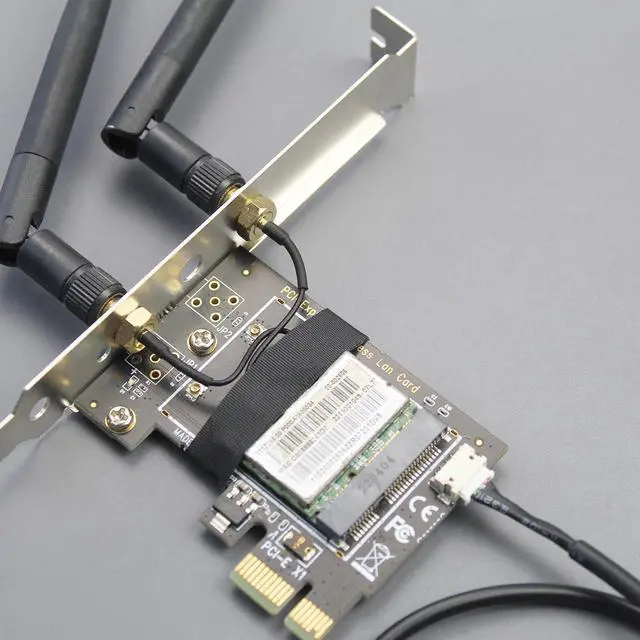 Alt view image 6 of 7 - BUCIER WA02 Mini PCIe to PCIe X1 WiFi Bluetooth Adapter for Mini PCIe WiFi 4/5/6/6e Module/Coral TPU Module, with 3.5-dBi SMA Antenna Kits