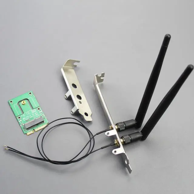 Alt view image 2 of 7 - BUCIER WA03 M.2 Key E to Mini PCIe WiFi Adapter for M.2 WiFi 4/5/6/6e/7/Coral TPU Module, with 3.5-dBi SMA Antenna Kits