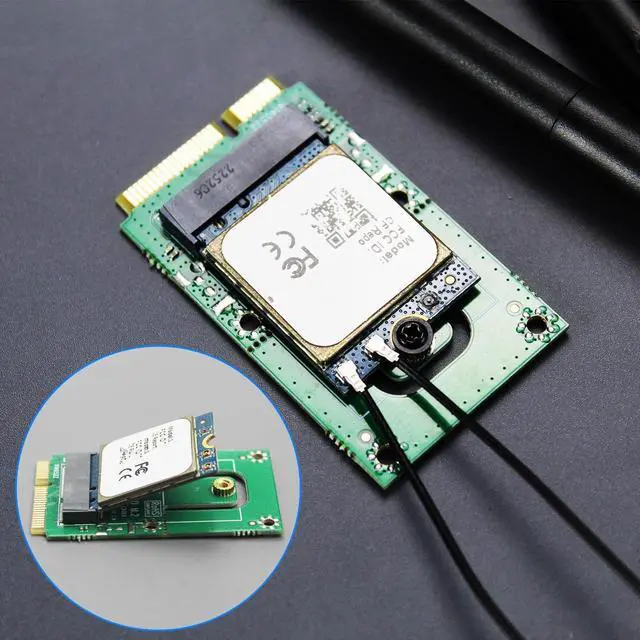 Alt view image 3 of 7 - BUCIER WA03 M.2 Key E to Mini PCIe WiFi Adapter for M.2 WiFi 4/5/6/6e/7/Coral TPU Module, with 3.5-dBi SMA Antenna Kits