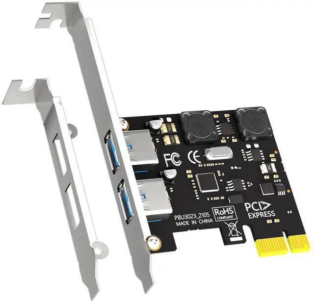 Main image of BUCIER U3023 2-Port USB 3.0 Type-A 5Gb PCIe Expansion Card for Intel, AMD, and ARM Platform, Compatible with Windows and Linux (Not Support Mac OS)