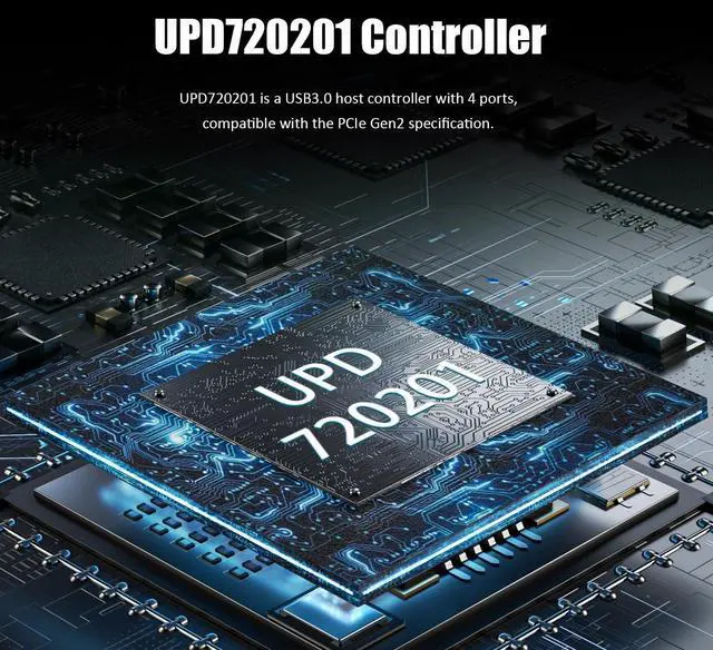 Alt view image 4 of 7 - BUCIER U3044AC 4-Port (2 x Type-C+ 2 x Type-A) USB 3.0 5Gbps PCIe Expansion Card for Intel, AMD, and ARM Platform, Compatible with Windows and Linux (Not Support Mac OS)