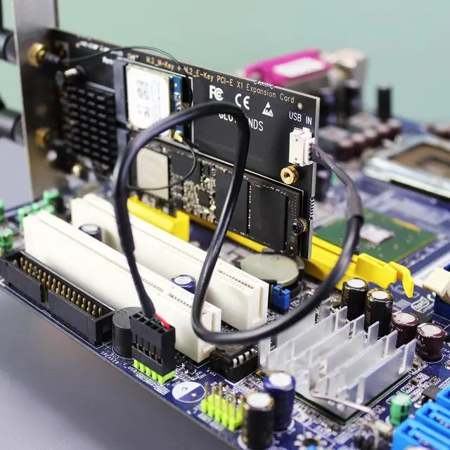 Alt view image 4 of 7 - BUCIER WA05 PCIe X1 Adapter for one M.2 Key-E WiFi Module and one M.2 NVMe SSD, 2 in 1 Combo Design