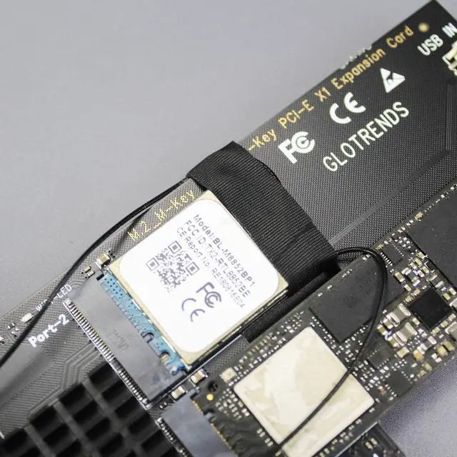 Alt view image 5 of 7 - BUCIER WA05 PCIe X1 Adapter for one M.2 Key-E WiFi Module and one M.2 NVMe SSD, 2 in 1 Combo Design