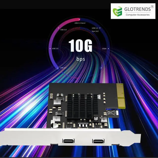 Alt view image 5 of 7 - BUCIER U3142C 2-Port 10Gb USB 3.1 Gen2 Type-C to PCIE X4 Expansion Card with ASM 3142 Chip, Regular and Low-profible Bracket