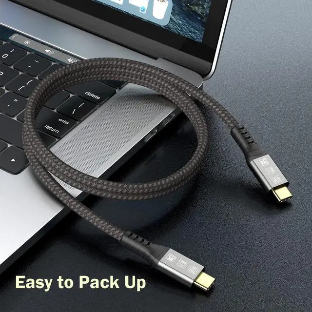 Alt view image 6 of 7 - BUCIER Thunderbolt 4 Cable 6.6ft, 40Gbps USB C to USB-C, 240W Cable Support 8K 60Hz Video, Compatible with Thunderbolt 4/3, USB4/3, Type C