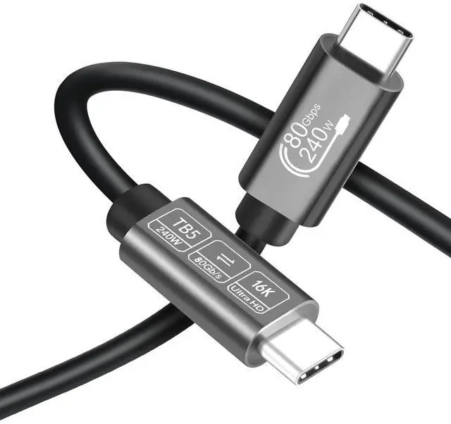 Main image of BUCIER USB4 for Thunderbolt 5 Cable 3.3ft (1m) 80Gbps, 240W PD Fast Charging, 16K/8K Video, Compatible with MacBook Pro/Air, iPad Pro, Dell XPS, Surface Laptop, Galaxy Book