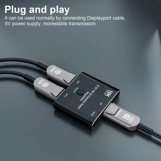 Alt view image 4 of 7 - BUCIER DisplayPort 2.1 16K DP Switch Bi-Direction HD 8K@120Hz 4K@240Hz Splitter Converter for Multiple Source and displays 16K DP Video